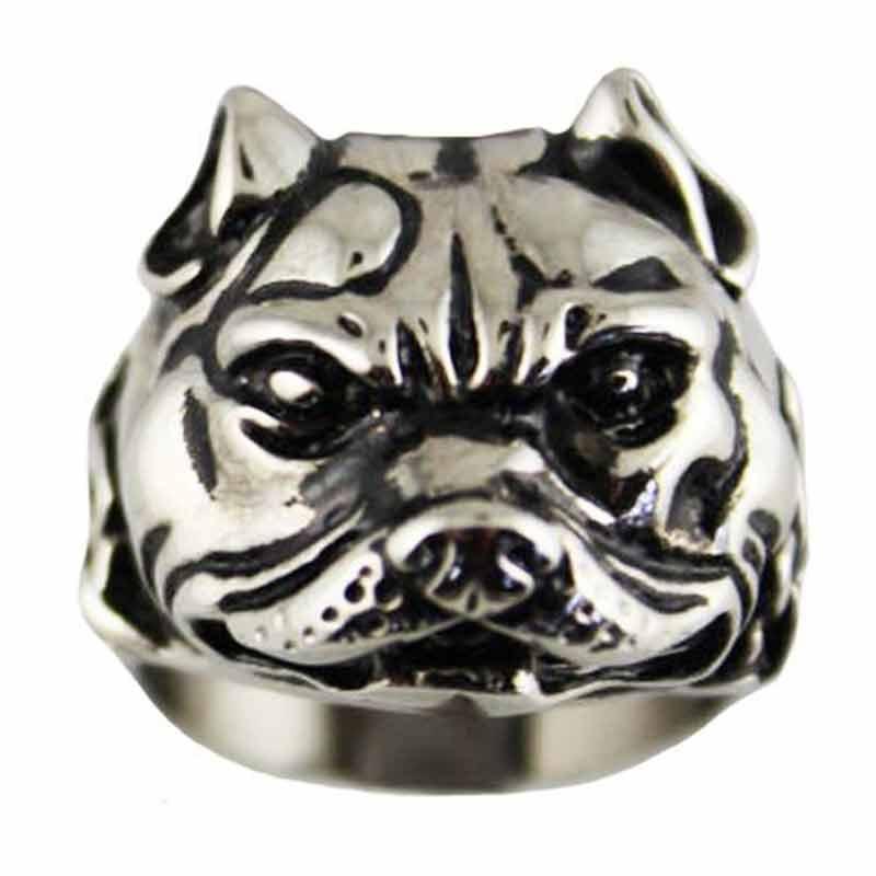 VJ1048 STAINLESS STEEL MEN'S PIT BULL RING