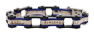 Vance Leather's bracelets Two Tone Black and Candy Blue Bike Chain Bracelet with White Crystal Centers