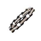  Two Tone Black and Black Ladies Bike Chain Bracelet with White Crystal Centers