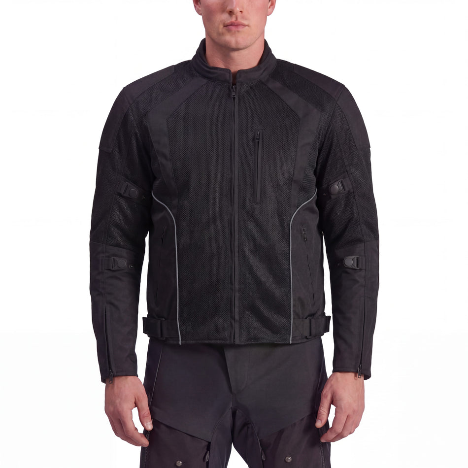 Vance VL1623B Textiles Mens All Weather Season CE Armor Mesh Motorcycle Jacket