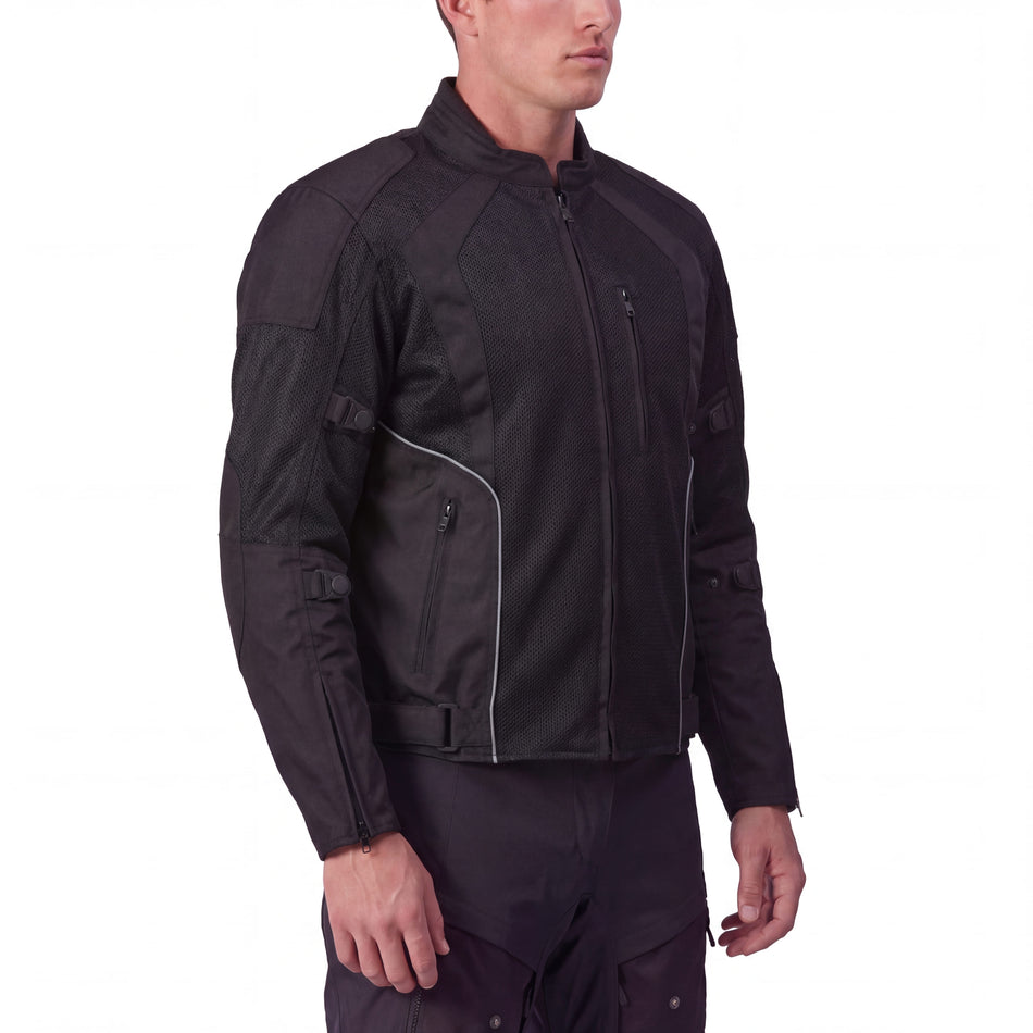 Vance VL1623B Textiles Mens All Weather Season CE Armor Mesh Motorcycle Jacket