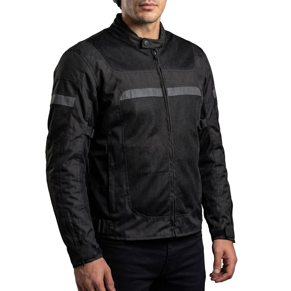 VL1624B - Vance Mens All Weather Season CE Armor Mesh Motorcycle Jacket