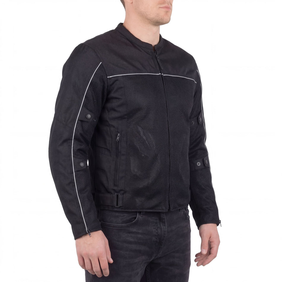 Vance VL1626 Velocity 3-Season Mesh Motorcycle Jacket with CE Armor & Removeable Liner.