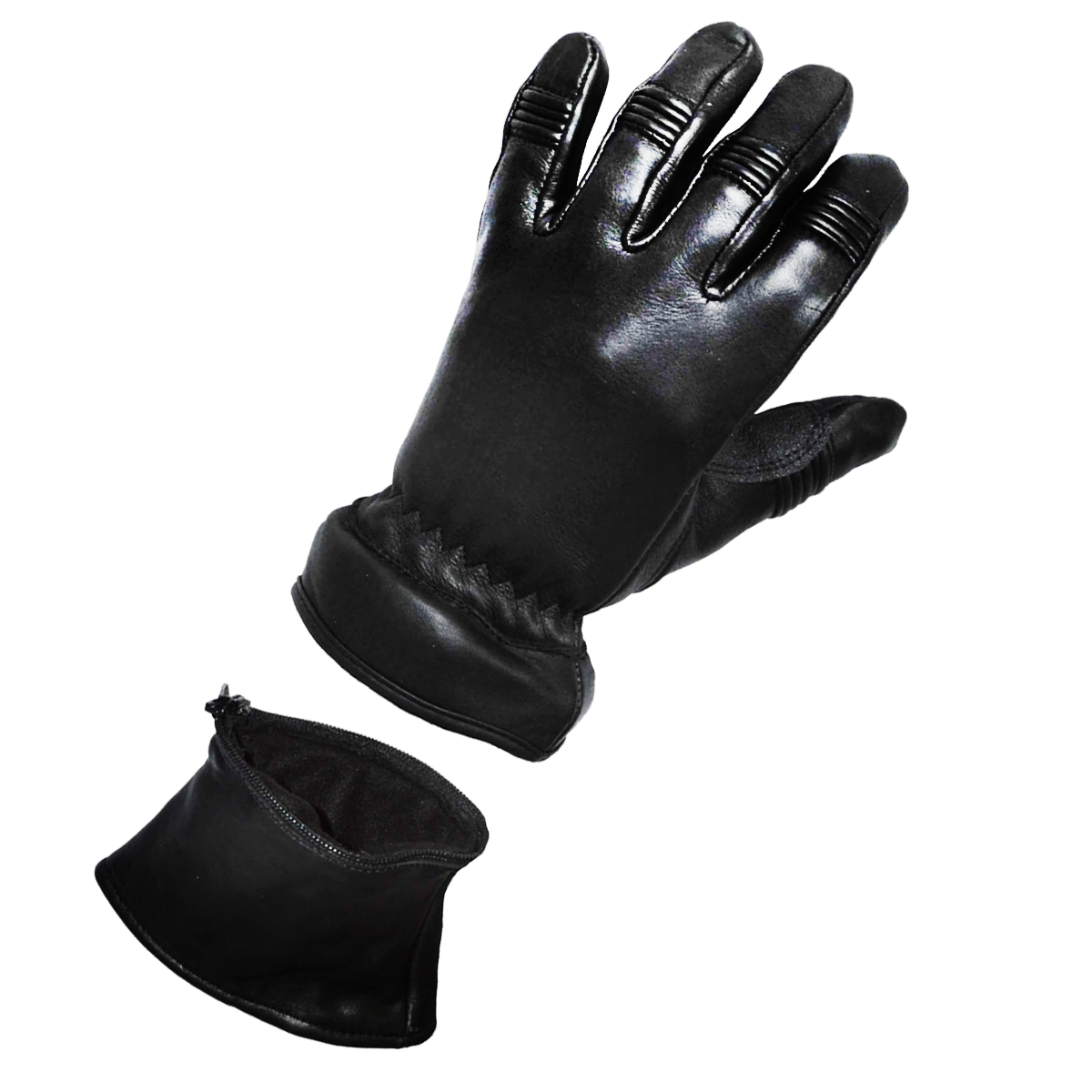 VL471 Convertible Zip Off Gauntlet Deerskin Leather Gloves
