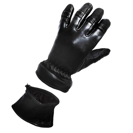 VL471 Convertible Zip Off Gauntlet Deerskin Leather Gloves