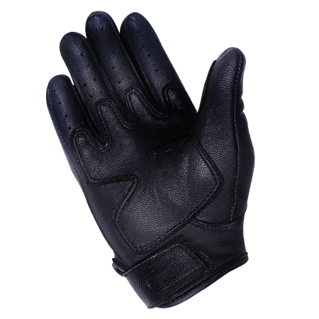 Vance VL473 Men's Black Cowhide Leather Knuckle Armored Riding Gloves - Palm View