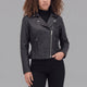 Vance Leather VL615 Women's Black Soft Cowhide Braided and Studded Biker Motorcycle Riding Jacket