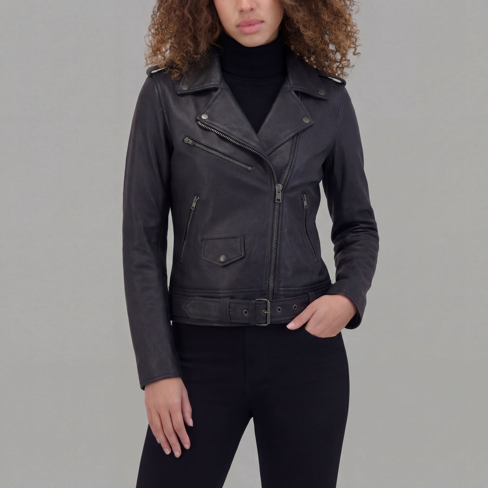 VL616 - Vance Leather Ladies Premium Goatskin Classic Motorcycle Leather Jacket