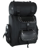 Vance Black Large Deluxe Motorcycle Luggage Travel Touring Sissy Bar Bag