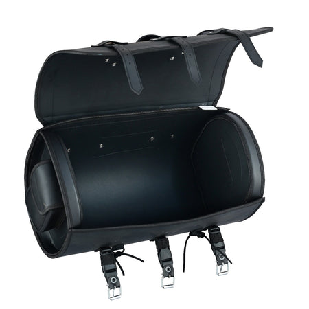 Vance Premium PVC Motorcycle Tail Bag | Durable Travel Storage Bag with Quick-Release Straps & Side Pockets - Inside