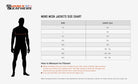 Advance Vance VL1624B Men's All Weather Season CE Armor Mesh Motorcycle Jacket - size chart