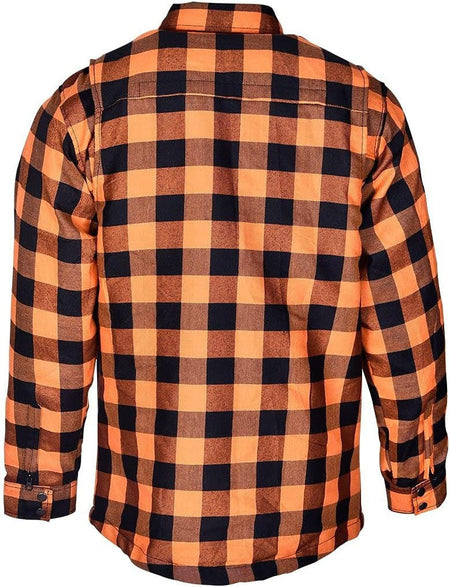 Vance Leathers USA's Riding Shirts Waterproof Zippers & C.E. Armor -Orange-Black-Back