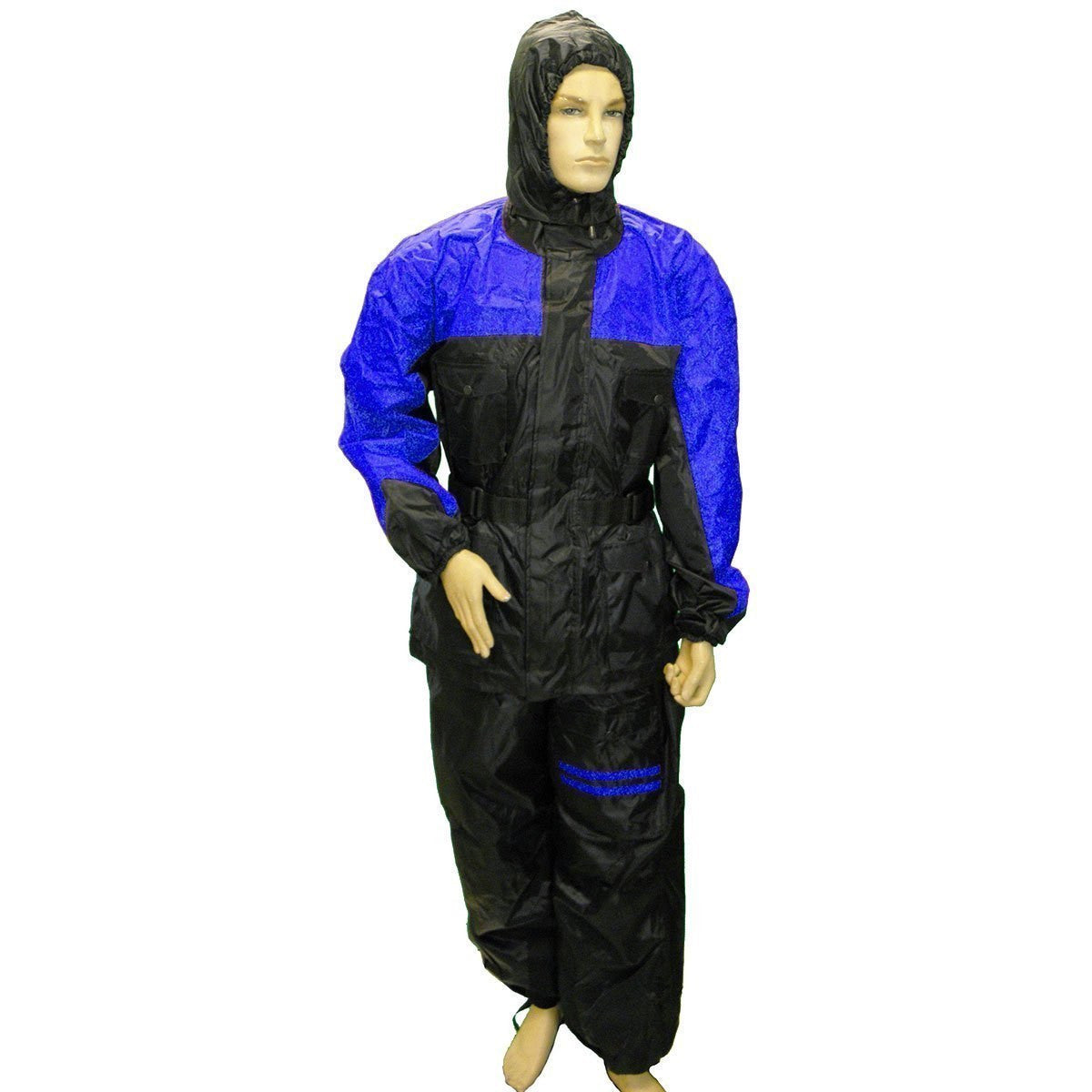 Mens RS30 Two Piece Motorcycle Rain Gear - Blue